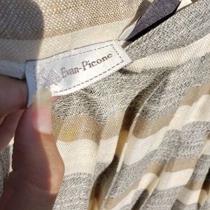 SILK Striped Neutral Skirt by Evan Picone - M/L